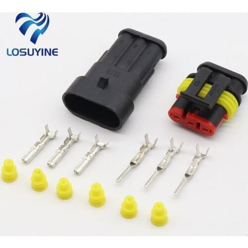 5 sets Kit 3 Pin Way Waterproof Electrical Wire automotive Connector Plug for car