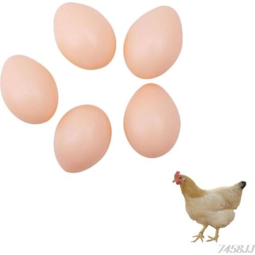 5pcs/set Hatching Simulation Hen Poultry Simulation Artificial Faux Fake Plastic Eggs for Chicken Duck Geese Hatch Breeding
