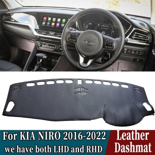 PU Leather Dashmat Dashboard Cover Mat Carpet Car-Styling accessories For KIA NIRO EV 2016 2017 2018 2019 2020 RHD