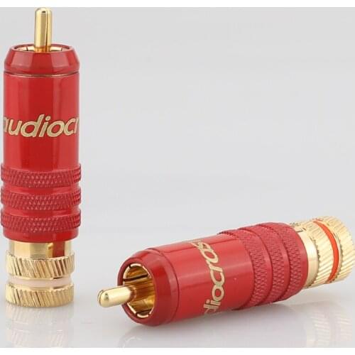 Audiocrast 4pcs R001 24K Gold Plated RCA PLUG Audio Amplifier Adapter Connector For DIY Audio Cable HIFI