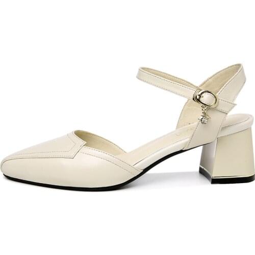 Baotou Thick-Heeled Sandals, Flat Buckle With Rhinestone Pendant WomenS Shoes, Waterproof Platform WomenS Shoes