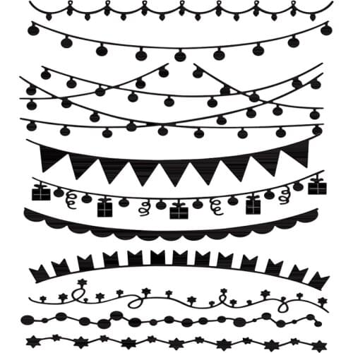 Colorful Flags And Lights Metal Cutting Dies Scrapbooking For Craft Card Photo Album Making DIY Embossing Stencil Die Cut 2021