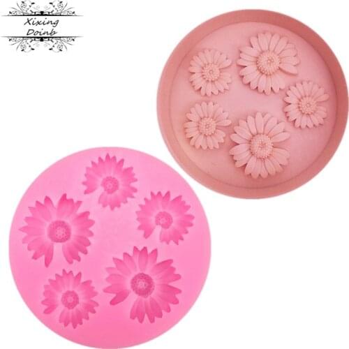 DIY Mini Daisy shape silicone mold sugar craft cake decoration tool chocolate fudge mold