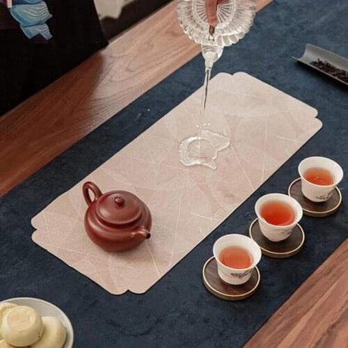 Chinese Style Zen Tea Table Tea Cloth High-grade Waterproof Absorbent Kung Fu Tea Set Mat Flannel Tea Towel