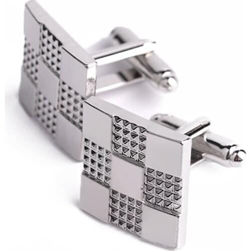 Classic French Cufflinks For Men Silver Plated Cuff Links Modern Alloy Cufflink for Suit Wedding Shirt Business Christmas Gift