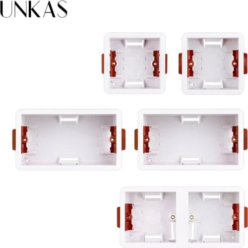 UNKAS 86 Type 1/ 2 Gang Dry Lining Box Gypsum Board Plasterboad Drywall 35mm Depth Wall Switch Socket Cassette 146mm 172mm