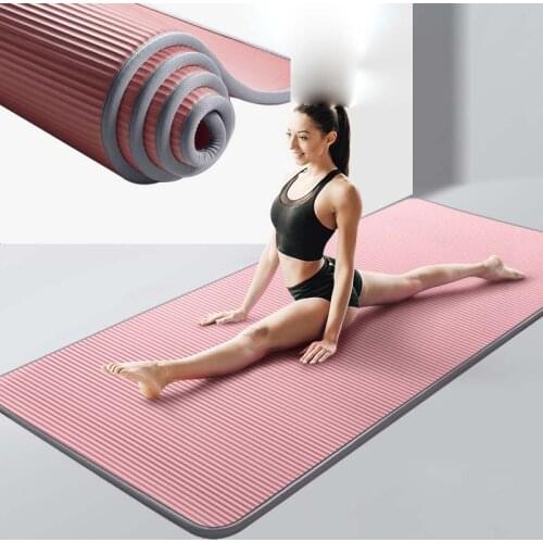 10mm Thickened Non-slip 183cmX61cm NRB Yoga Mat Pilates Exercise Fitness High Quality Tasteless Pilates Yoga Pads X397D