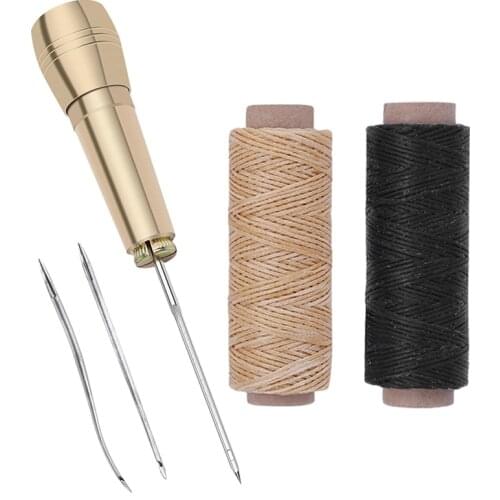 LMDZ Leather Sewing Awl Thread Kit Sewing Tool Stitcher Leather Tool Punch Hole Tools Stitcher Leather Hand Stitching Tool Sets