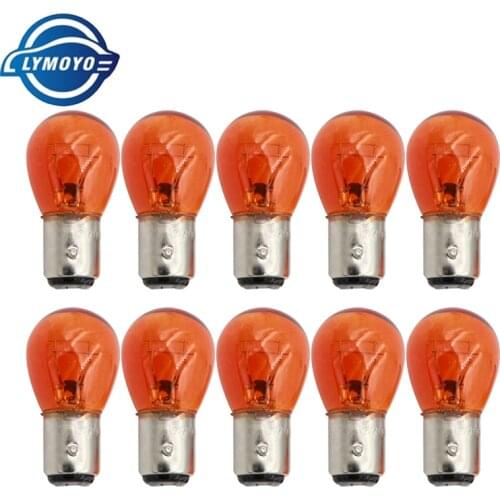 LYMOYO 50pcs auto 1157 P21W bay15d 12v 21/5W halogen lamp amber reverse lights brake bulbs Stop Light Rear Turn Signal DRL