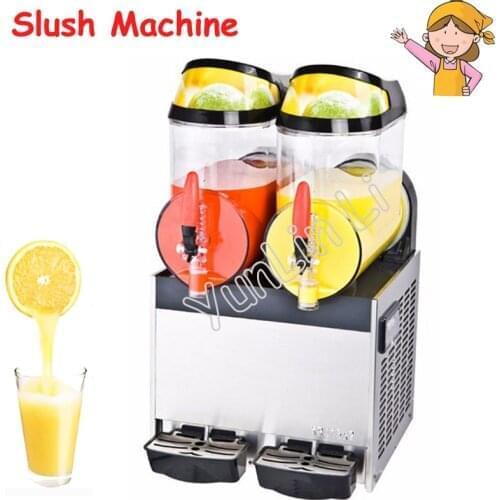 Double Tank Beverage Machine Stainless Steel Drink Iced Granita Crushed Ice Maker Machine Slush Machine XRJ-10L*2