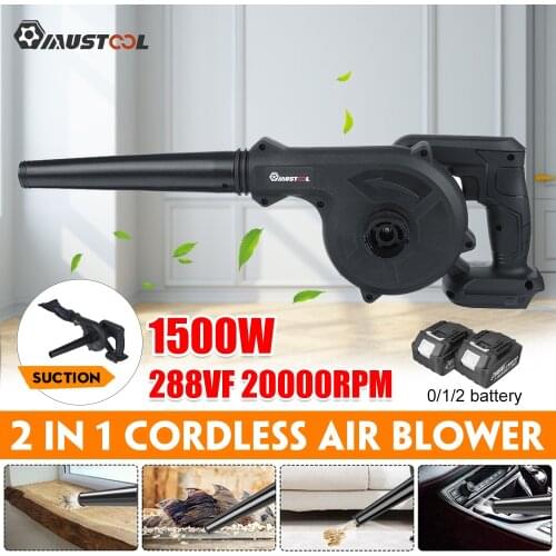 MUSTOOL 1500W 2 In 1 Cordless Electric Air Blower Blowing Suction Leaf Blower Dust Collector Rechargeable For Makita 18V Battery