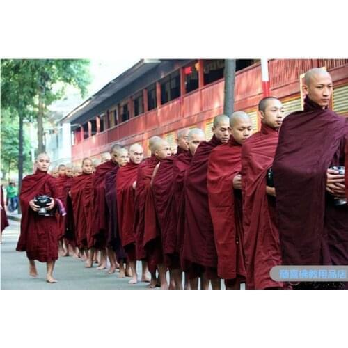 Monks Cassock Theravada Buddhism Monk Master His Holiness Jujube Red Tops Pants Belts Buddhist Monk Robes Meditation Costume