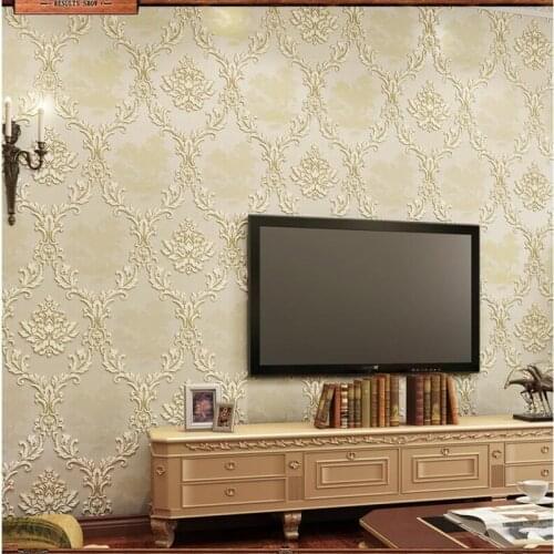 Beibehang European style Damascus wallpaper 3d three - dimensional non woven wallpaper living room bedroom background wallpaper
