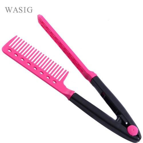 Hairdressing V Type Straightening Comb Hair Straightener Brush Pro Salon Haircut DIY Barber Styling Tools Anti-static Comb