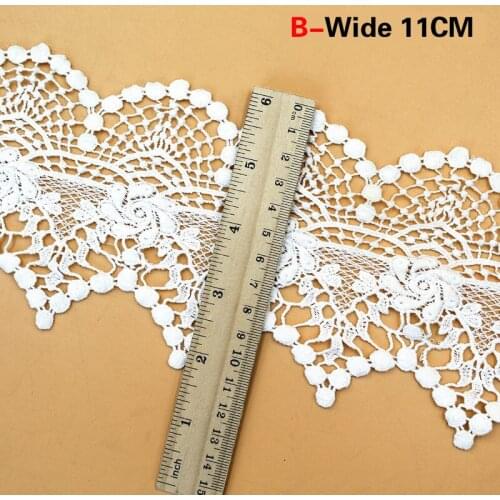European Style Hollow Luxury White Lace Fabric Embroidery Applique Childrens Dress DIY Sewing Tassel Decoration