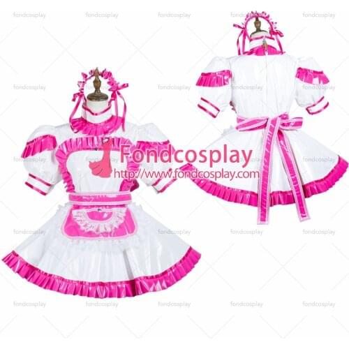 Sissy maid pvc dress lockable Uniform cosplay costume Tailor-made[G3709]