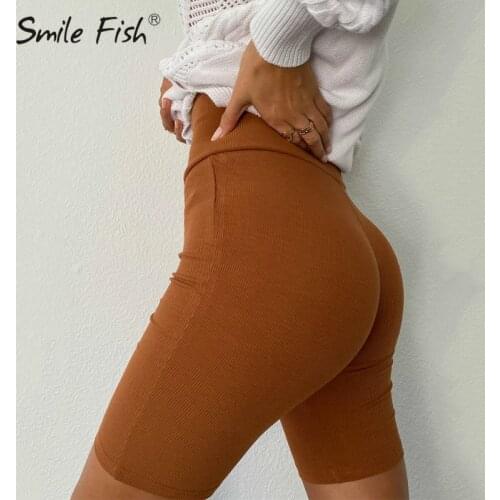 Women Summer Cycling Bike Shorts Stretch Basic Short Solid Black Female Pantalones Sweatpants Strike Bodycon Streetwear G1946