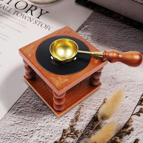 Sealing Stamp Wax Furnace Spoon Holder Retro Sealing Wax Tools Wax Bead Sticks Melting Kit Gift Decorative Craft with Spoon