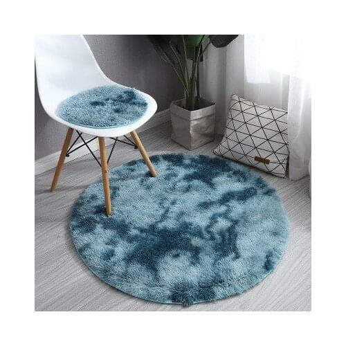 Ins Nordic dye gradient carpet manufacturer direct sales round hanging basket chair yoga mat living room mat can be customized