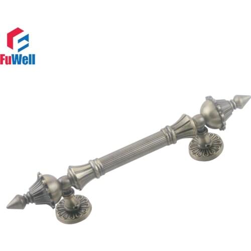 Zinc Alloy Bronze Antique Door Handle 190/244/424mm Hole Pitch Gate Door Handles Pull Hotel Entrance Shopping Mall Handle