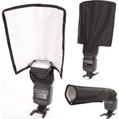 Universal Foldable Speedlight Reflector Snoot Sealed Flash Softbox Diffuser Bender Beam Tube L Size