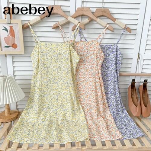 Vintage slash neck sleeveless off shoulder Dress high waist pleated floral print short A-line Dress 2021 New Summer