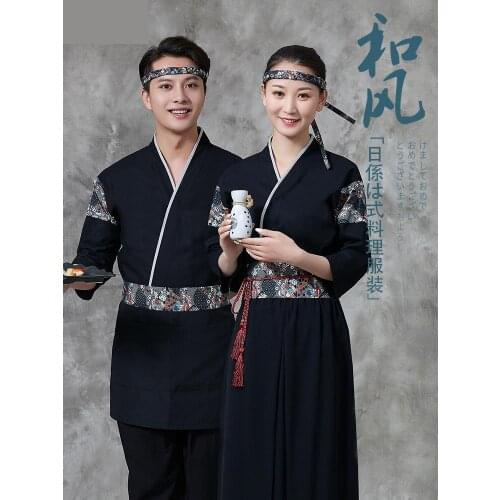 Japanese Sushi Restaurant Work Clothes Sushi Waiter Chef Work Uniform Kimono Men And Women Chef Jacket