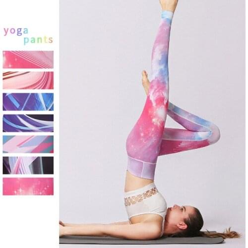 Yoga pants female high waist hip digital printing sports pants slimming pants C03