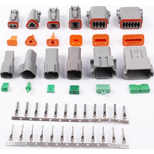 1 Sets Deutsch DT06/DT04 2/3/4/6/8 Pin Grey/Black Engine Gearbox Waterproof Electrical Connector For Car Bus Motor Truck