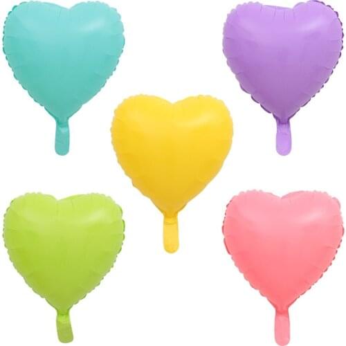 1PC 18inch Macaron Love Heart Party Foil Balloons Candy Helium Air Balls for Wedding Birthday Party Decorations Toys Globos New