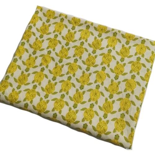 100% Cotton Latest Yellow Turtle Tortoise Printed Fabric Patchwork 50x105cm Cloth Dress DIY Sewing Patchwork Home Decor