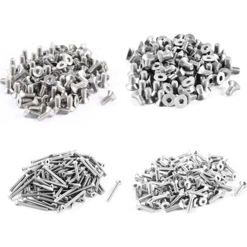 100pcs 304HC Stainless Steel Hex Countersunk Flat Bolts Screws M2x5mm