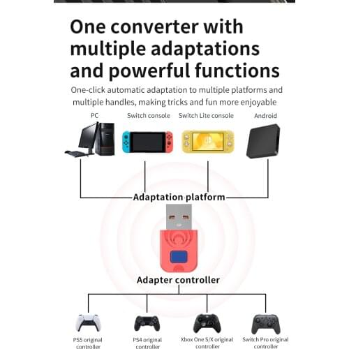 Wireless Bluetooth adapter for PS5, PS4, XBOX One S/X, Lite switch, OLED, PC Steam