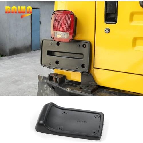 BAWA License Plate Holder Mount Bracket Black Plastic For Jeep Wrangler TJ 1997-2006 ABS License Plate Bracket