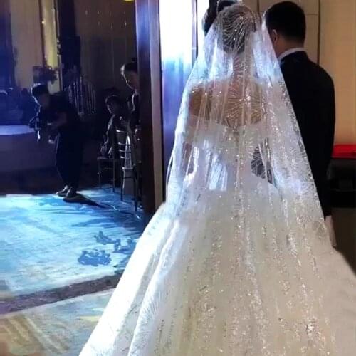 2019 New 3.5 Meters One Layer Lace Tulle Long Wedding Veil New White Ivory 3.5 M Bridal Veil with Comb Velos De Novia