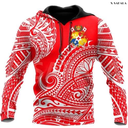 Polynesia Tonga Youthful Dynamic Style Tattoo 3D Over Printed Hoodie Man Women Unisex Outwear Zipper Pullover Sweatshirt Casual
