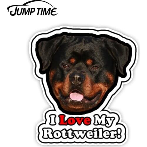JumpTime 13cm x 11.8cm I Love My Rottweiler Dog Animal Car Vinyl Decal Sticker Car Truck Window Decal Car Styling Dog Graphics
