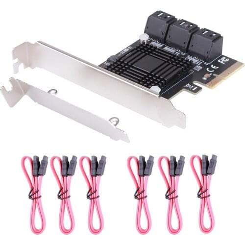 Kebidumei PCIE X1/X4 To SATA Controller Card 6-Port SATA PCIE Card 6GB/s Internal Adapter Converter PCIE SATA 3.0 Expansion Card