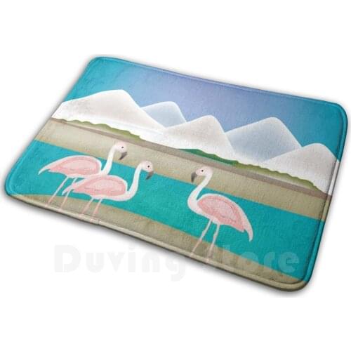 Bonaire - Skyline Illustration By Loose Petals Mat Rug Carpet Anti-Slip Floor Mats Bedroom Bonaire Cities City Scapes Skyline