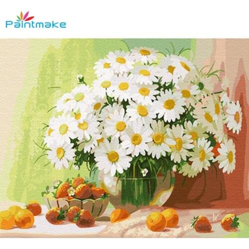 Paintmake flowers DIY Paint By Numbers Oil Painting On Canvas Daisy Home Decoration Painting Wall Art Picture For Kids