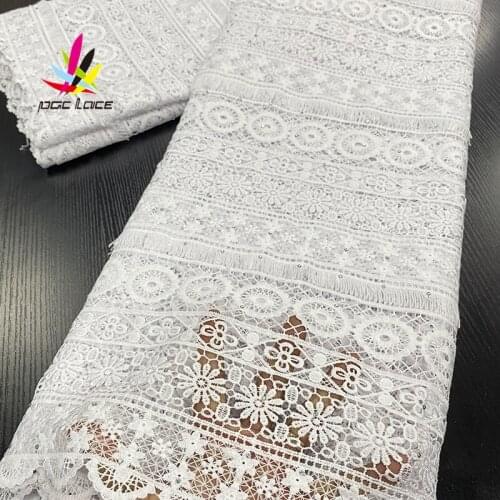 Milk Silk Tissue Cord Lace Fabric with Blue Color African Nigerian Quanlity Embroidery New Style Design for Dress