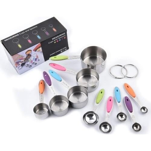 5/10Pcs Stainless Steel Measuring Cups And Spoons Set Baking Accessories Kitchen Tools Cooking Teaspoons Coffee Sugar Gadgets