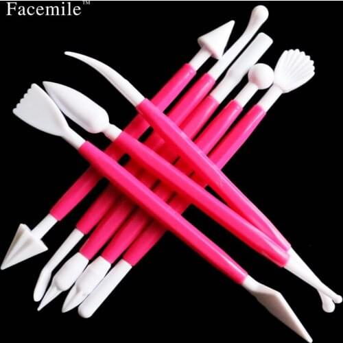 2017 New 8pcs/set DIY Baking Roast Fondant Cake Sugar Flower Plastic Pen Tools Baking & Pastry Spatulas Tools