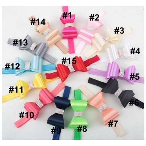 Newborn Rhinestone Bow Headband Baby Headband Luxe Headband Baby Girls BowKnot Hair Children Hair Accessories YH466