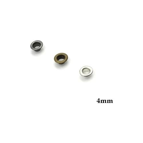 Wholesale 600sets/lot 4mm inner metal brass eyelets with washer small round metal grommets nickle color free shipping 4
