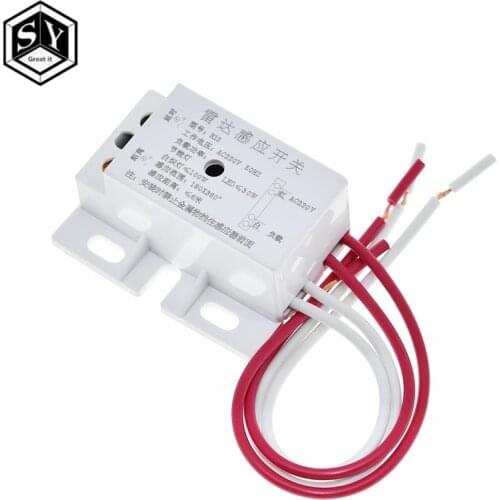 New 220V AC 50Hz Auto Infrared Sensor Switch PIR Microwave Radar Body Motion Sensor Module Adjustable For Time Distance Range
