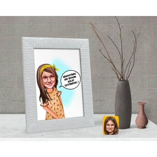 Personalized Female Child Easy Grow Caricature Of Decorative Çerçeve-2