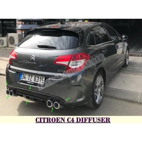 For Citroen C4 Diffuser Extension Rear Bumper Attachment Car Styling Auto Accessory Exhaust Universal Spoiler Sill Spilitter