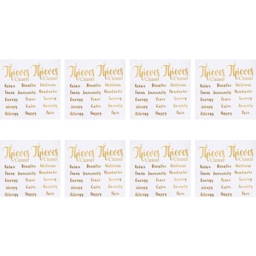8 Sheets Self-Adhesive Essential Oil Labels Stickers Roller Bottles Label Decor Essential Oil Labels Stickers