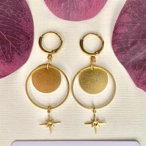 Moon and star earrings Moon phase Crescent Space Gold Boho Witchy Gypsy Festival Witch Jewelry fashion classic pendant 2020 new